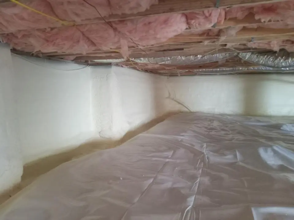 Crawl space encapsulation with closed-cell spray foam for Spray Foam Roofing in Byron